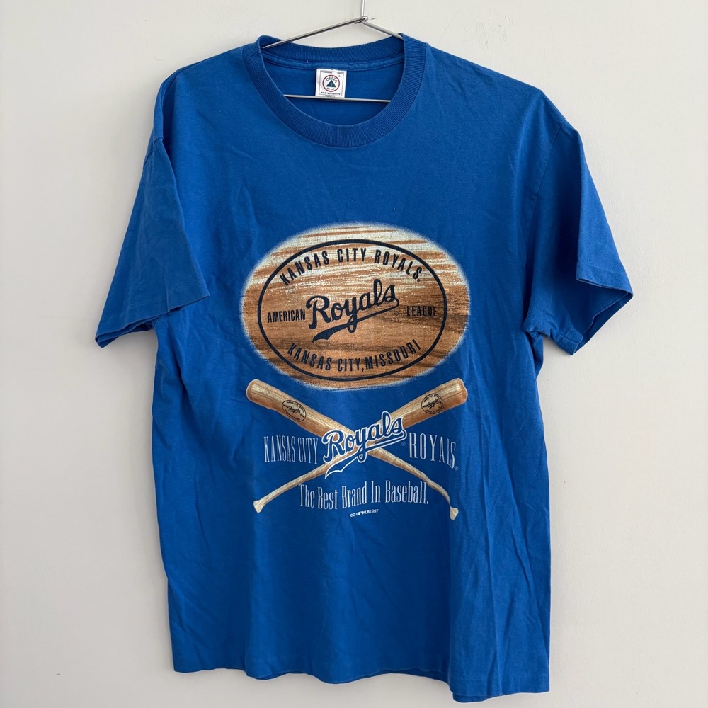 Vintage 1997 Kansas City Royals MLB Delta Pro Weight Blue T-Shirt Large